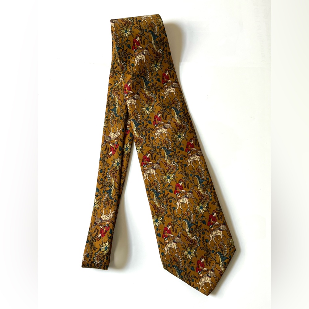 Brooks Brothers makers print Silk Necktie USA imported fabric multicolor - Picture 2 of 6